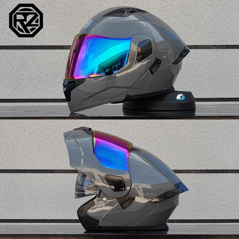 Casque moto intégral double lentille modulaire rabattable — homme, femme, mode, Motocross