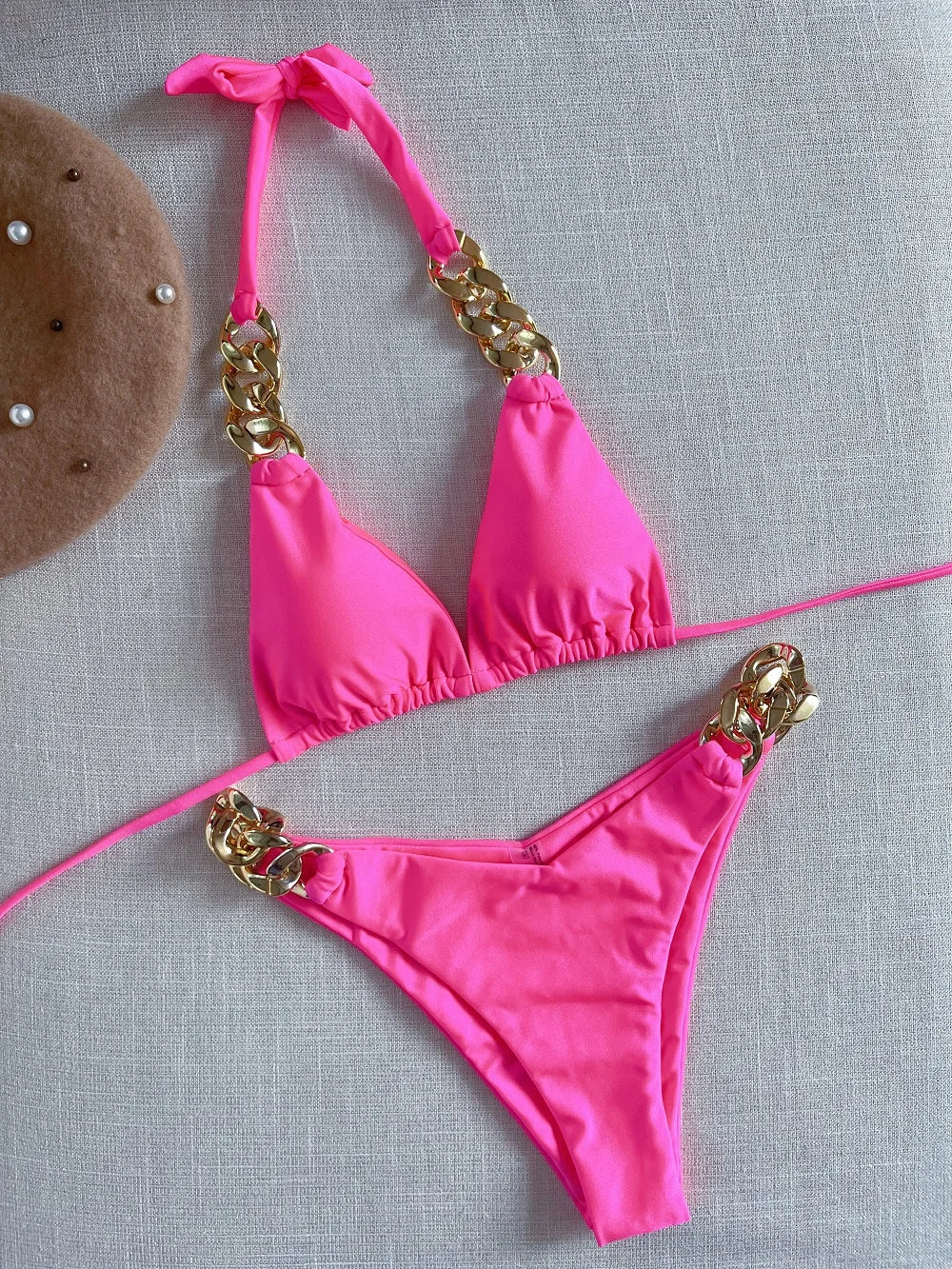 RUOTONGSEPT nouveau Bikini Sexy 2023 Triangle maillot de bain pour femmes brésilien Bikini ensemble 2 pièces licou maillots de bain Push Up maillot de bain