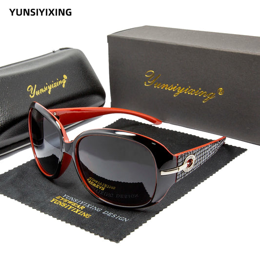 Lunettes de soleil polarisées pour femme — design mode classique, grand cadre, vintage