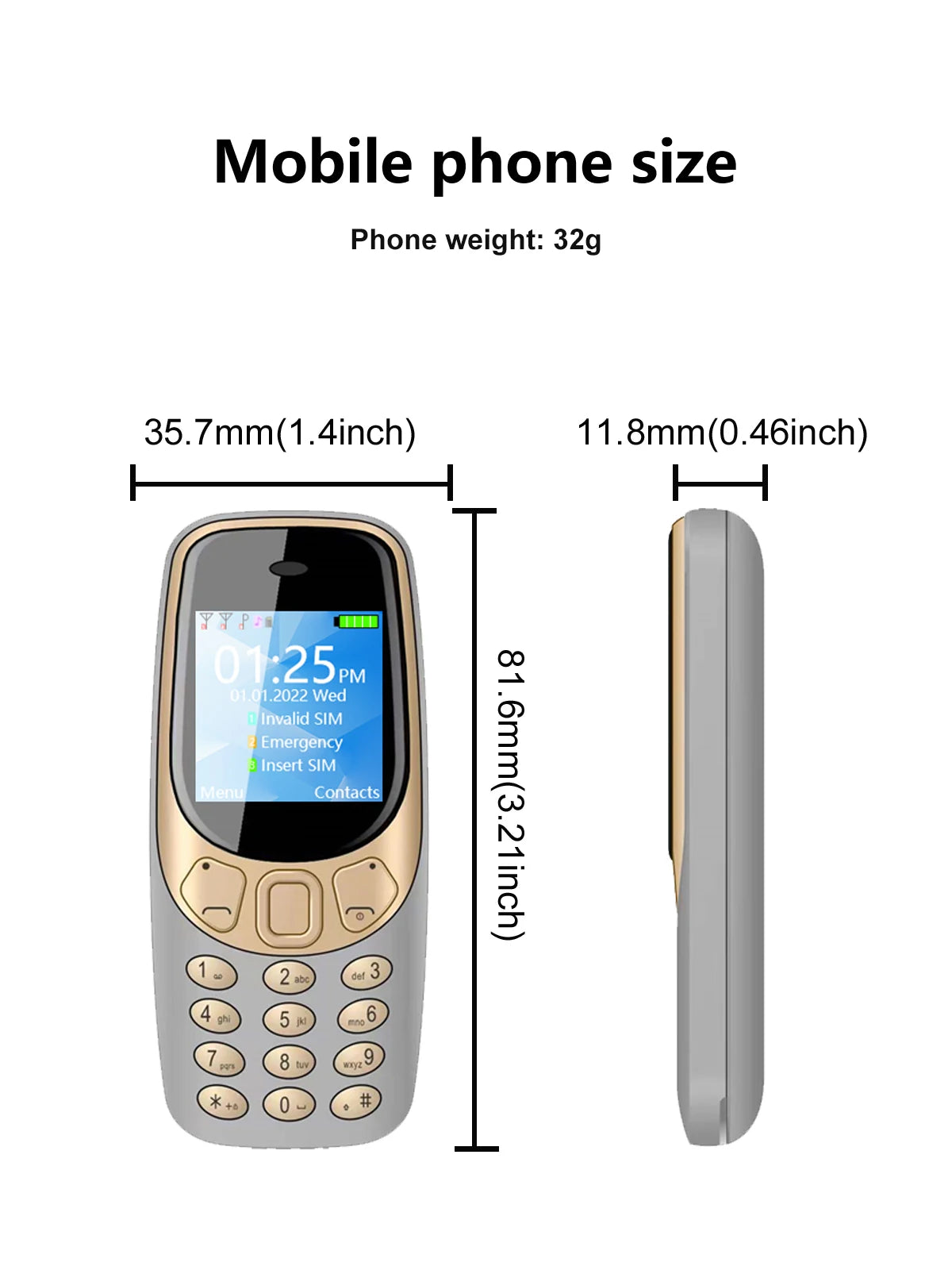 SERVO Petit Téléphone Portable Bluetooth Dialer voix Magique Faible Rayonnement Téléphone Enregistrement D'appel 2/3 SIM GSM Débloqué Mini Téléphone Portable