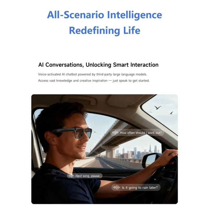 Lunettes intelligentes AI 8K HD photochromiques — Bluetooth, caméra, appel, musique, traducteur