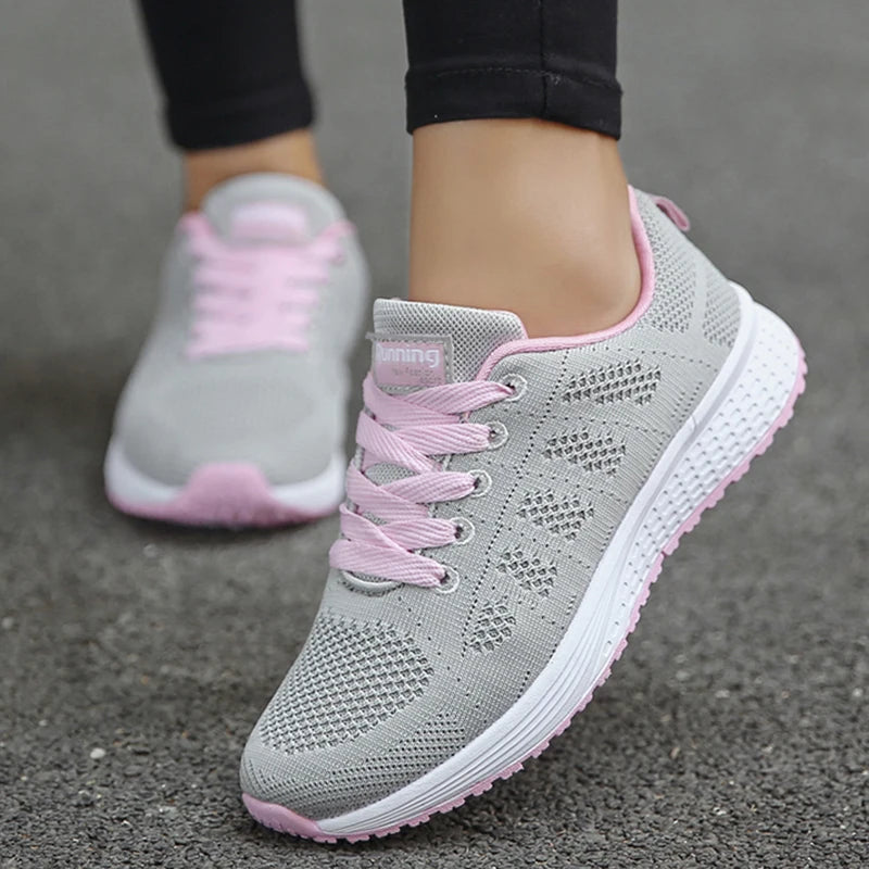 Baskets Femme Mode à Lacets — Sport Respirantes Tennis