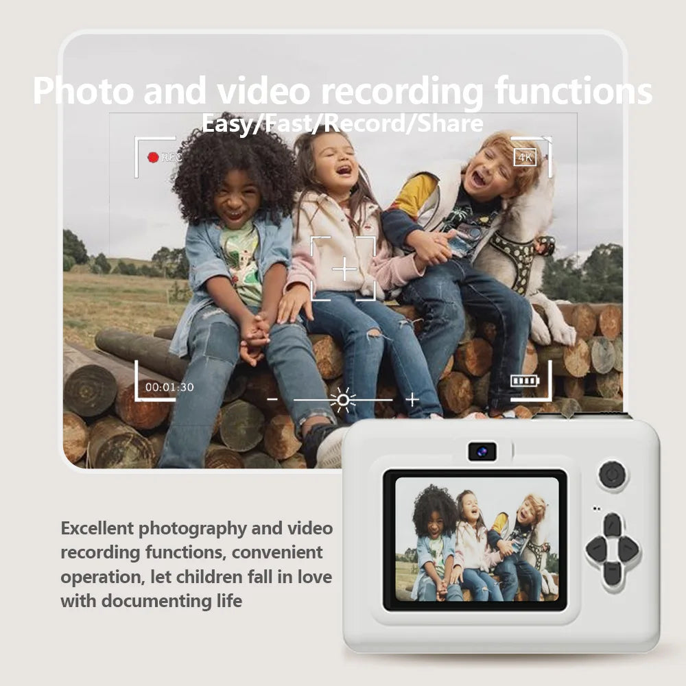 Cámara instantánea para niños con tarjeta de memoria de 32 GB, fotos, vídeos y juegos de puzle y música, regalo perfecto para niños y niñas de 4 años en adelante