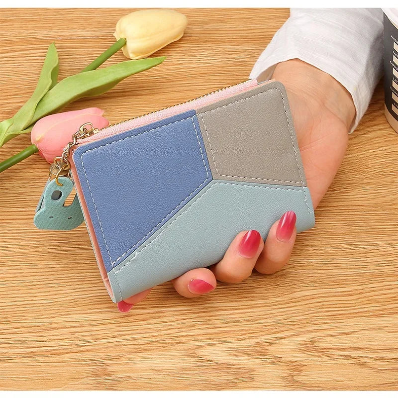 Portefeuille Femme Cuir Zipper — Porte-Monnaie Porte-Carte Téléphone Pochette