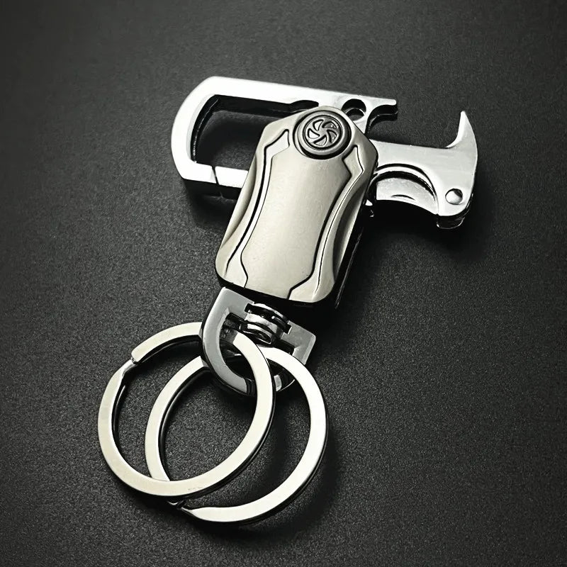 Haute qualité simplicité taille suspendue créatif Double anneau en métal en alliage de Zinc porte-clés hommes femmes porte-clés