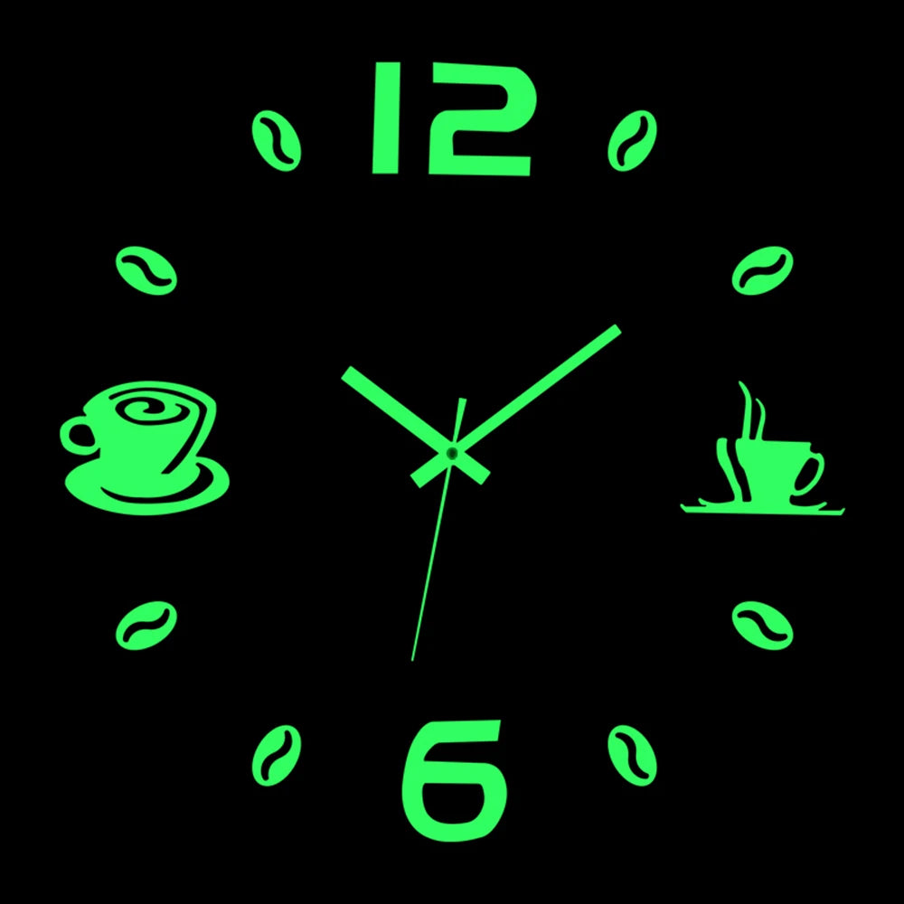 Reloj de pared, reloj de pared luminoso DIY, reloj de cuarzo, pegatinas de espejo acrílico, reloj de pared, decoración de pared, decoración cálida del hogar.