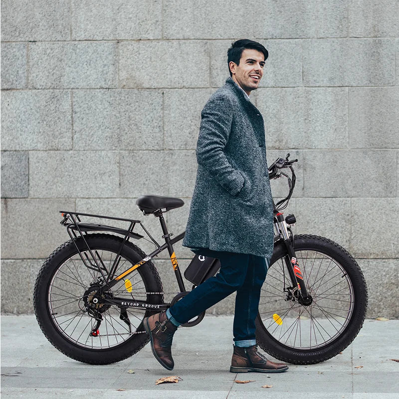 QNQ Q26 Electric Bicycle 1500W Motor 48V15AH Lithium Battery 26 Inch Fat Tire Snow E-bike