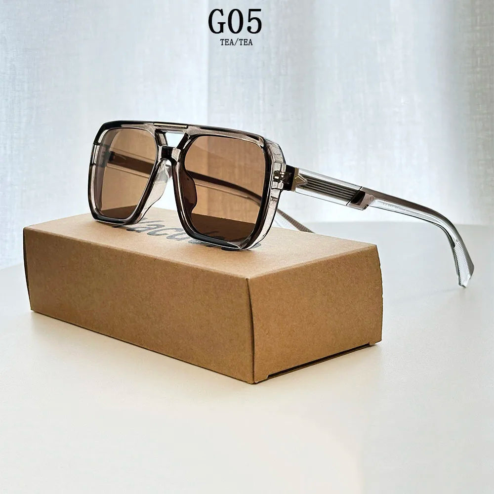 Nuevo en Gafas de sol vintage de lujo para hombre, gafas de sol cuadradas para mujer, moda, envío directo, Gafas de Sol Hombre, Lunette Soleil Femme