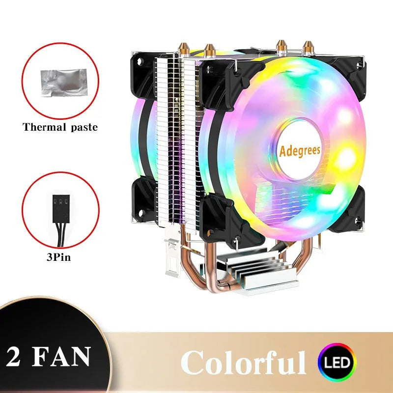 Ventilateur de refroidissement pour processeur Intel, refroidisseur d'air CPU, X79, X99, 3 broches, 4 broches, PWM, LGA 1366, 1151, 1155, 1200, 1700, 2011, AMD, AM3, AM4, AM5