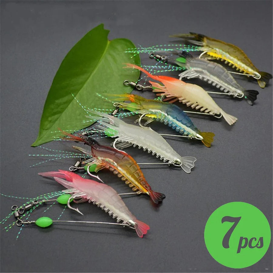 3 pièces/7 pièces leurres de crevettes leurres de pêche appâts de pêche artificiels Isca Ascesorios artificiels Pesca