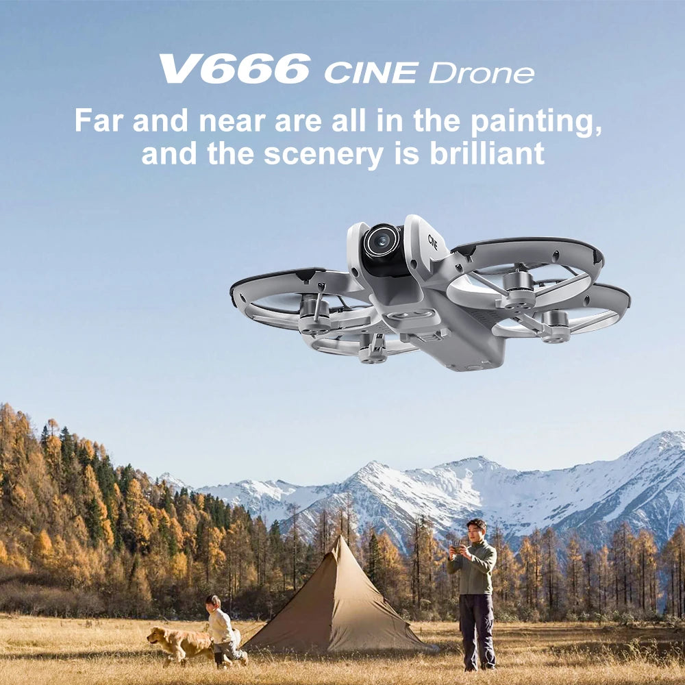 Mini dron profesional Lenovo V666 4K con doble cámara 8K, evitación inteligente de obstáculos, cuadricóptero sin escobillas, juguete RC para niños