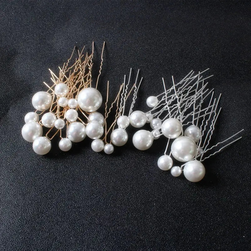 Élégantes épingles à cheveux en perles multi-tailles, bijoux de cheveux de mariée faits à la main, pinces à cheveux de soirée pour femmes et filles, accessoires pour cheveux