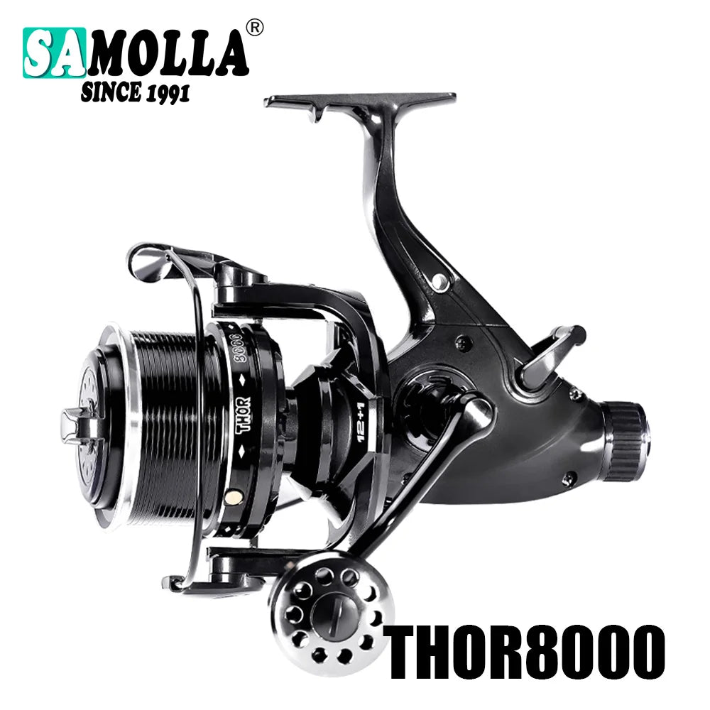 Nouveau Moulinet De pêche à la carpe moulinets à filature Max Double traînée 27kg 12 + 1BB Carretilha De Pesca accessoires Mar Peche En Mer sel/eau douce