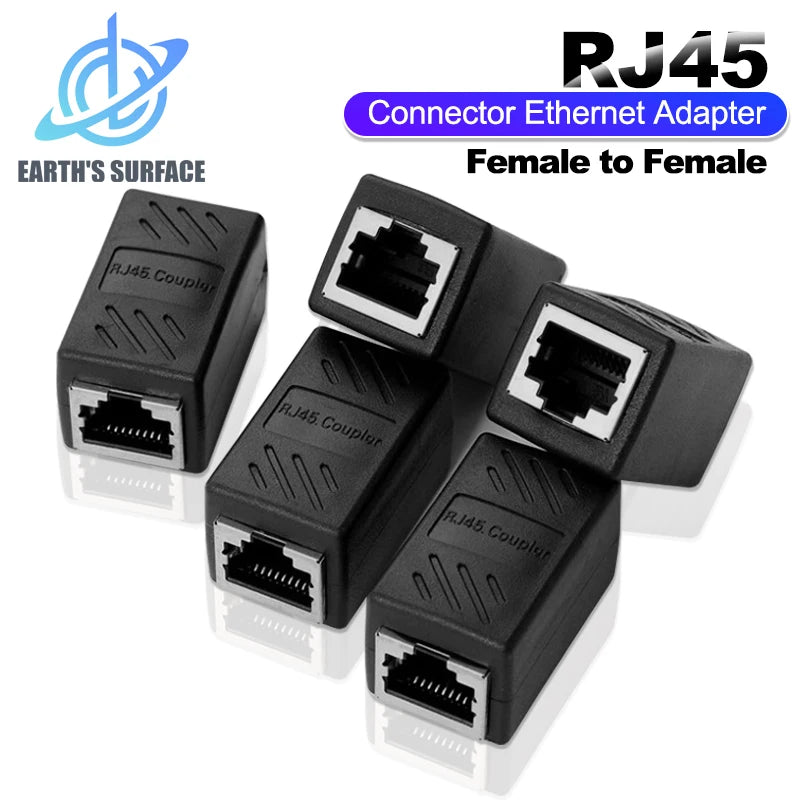 RJ45 Cat7 Cat6 Coupler, Ethernet Adapter, Gigabit Interface, Network Extension Converter, Female to Female Connector, Extension Cable