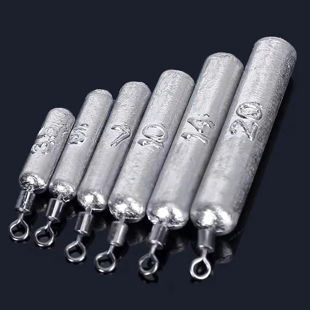 Le poids de pêche 15pcs/lot plombs 7 moules 3.5g 5g 10g tube 20g 14g 子弹铅 pendentif en métal verticale pince outil Sast Pesca kit de pêche en mer