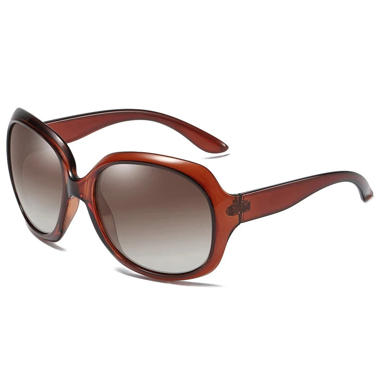 FUQIAN Brand Stylish Polarized Oversized Round Sunglasses for Women Simple Fashion Large Plastic Ladies Sunglasses UV400