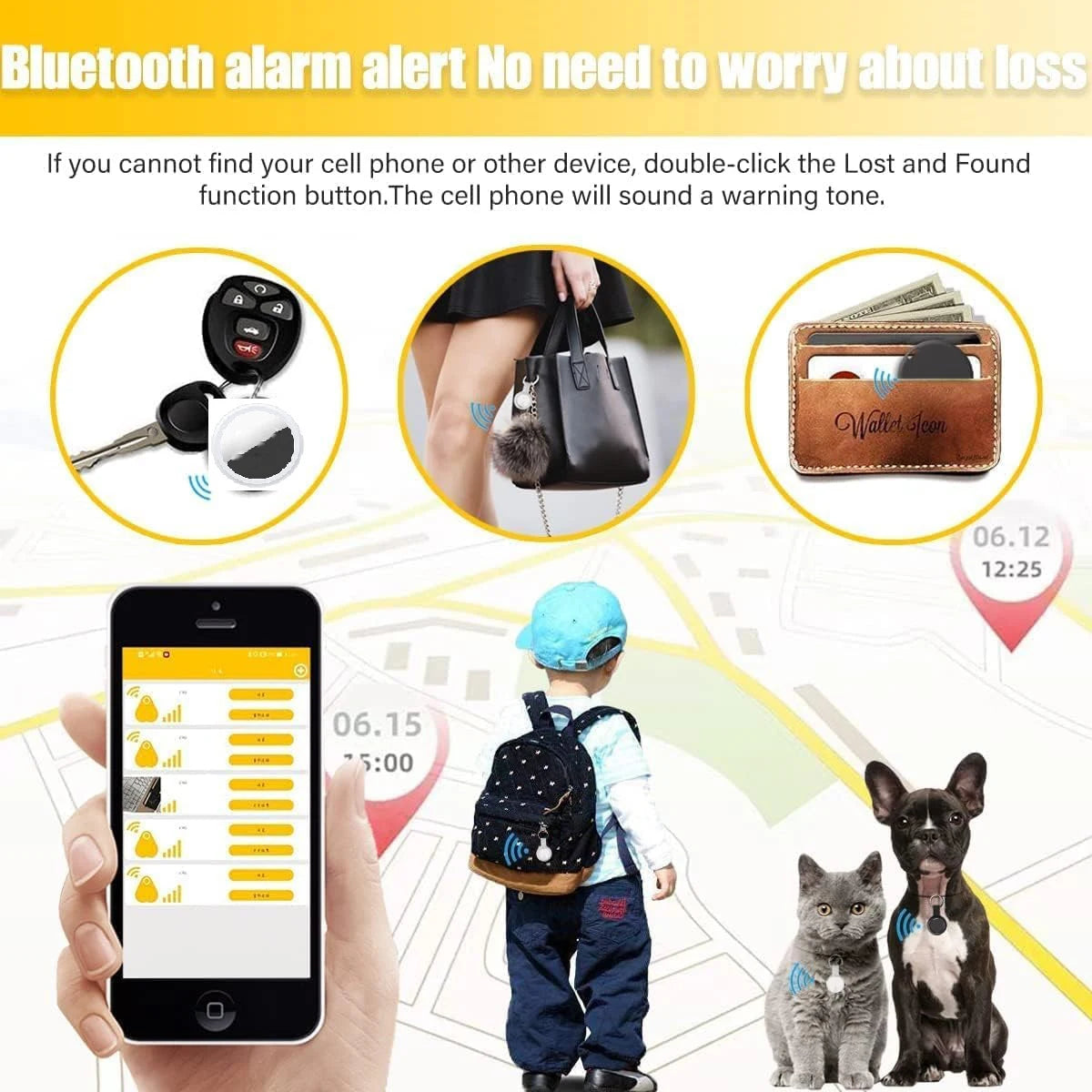 Mini Smart Bluetooth GPS Tracker, works with Android and iOS system, listening tracker, Mini Global Locator, Pet Key Finder