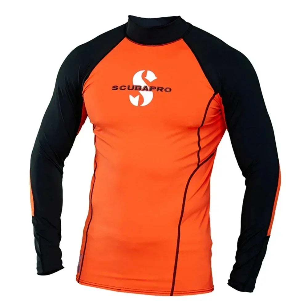 Men's Surf Wetsuit, UV Sun Protection, Long Sleeve Diving Suits, Quick Dry, Tight Sportswear for Swimming, Rash Guard
