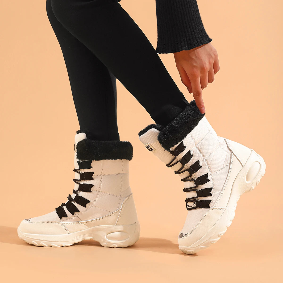 Bottes Femme à Lacets Confortables — Style Tendance Automne-Hiver