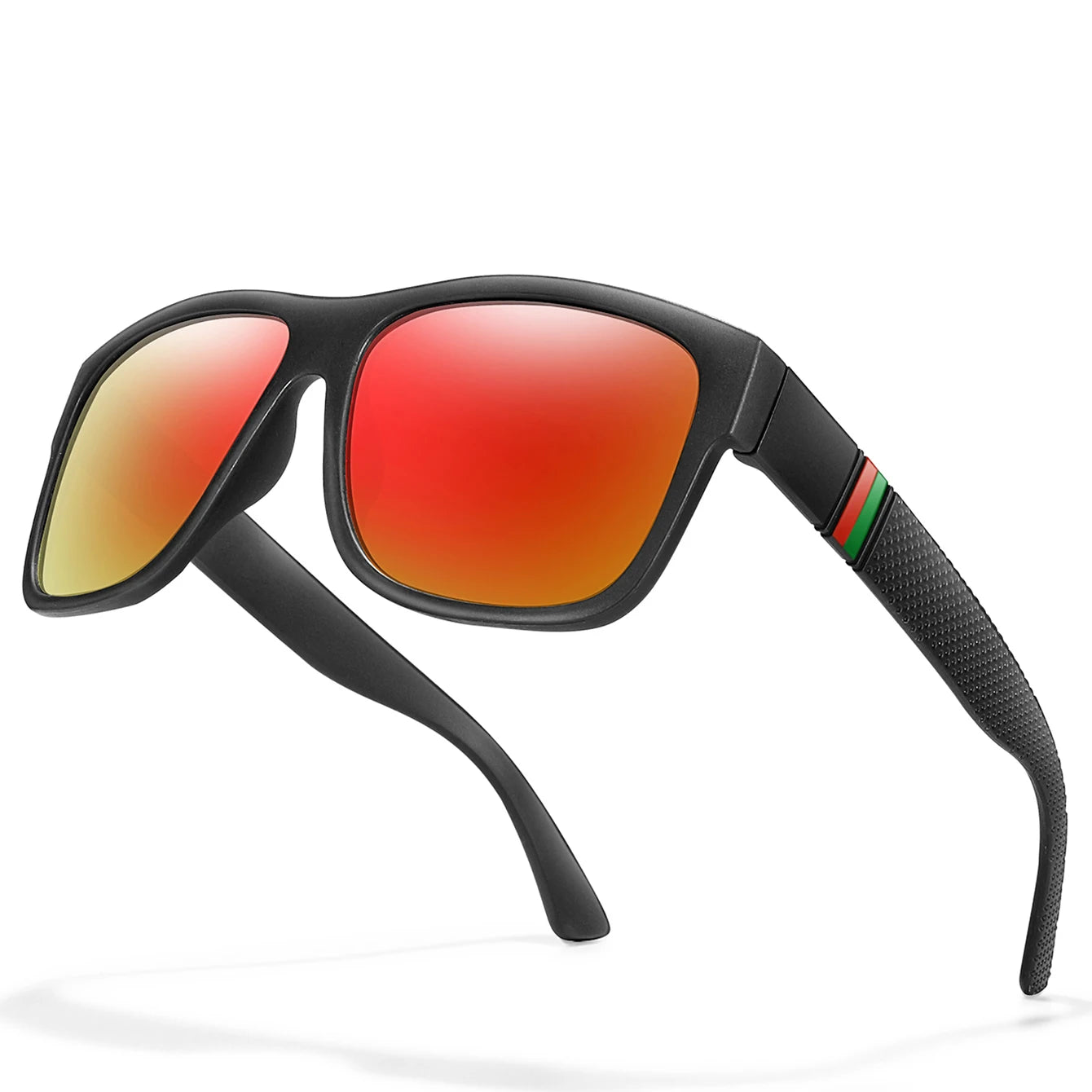 Lunettes de soleil polarisées carrées pour hommes, marque classique, pour la pêche, la conduite en plein air, le cyclisme, la course, Vintage, grand cadre, UV400