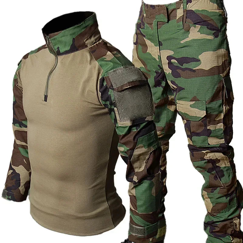 Tenues de sport tactiques d'extérieur, uniformes d'entraînement, ensembles de chasse camouflage, chemises et pantalons de randonnée pour hommes