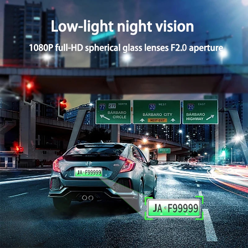 Dashcam 1080P WiFi 2/3 Caméras — Vision Nocturne Avant Arrière Véhicule