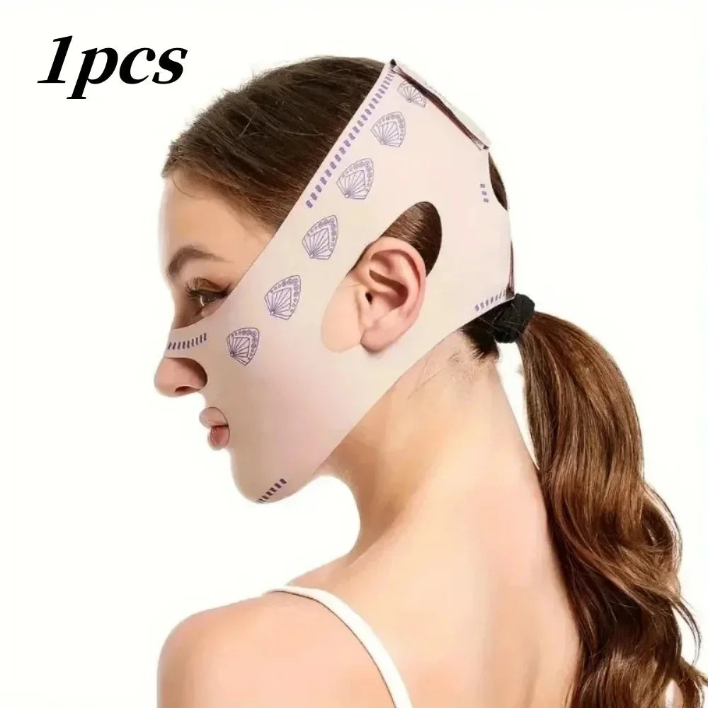 Adjustable V-face lifting mask, reusable and breathable facial shaping bandage for double chin reduction, tightening, gift, 1 piece
