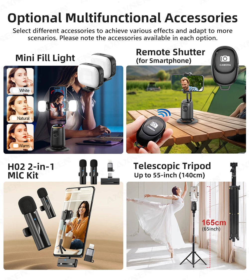 P05 — Stabilisateur Smartphone Suivi IA 360° Support Table Live & Vidéo