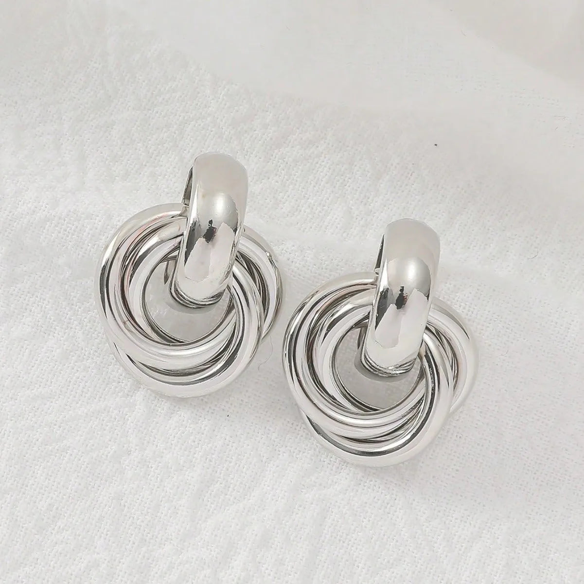 Women's Knot Earrings, Gold Silver Color, Shiny Plating, Trendy Stud, Cute, Everyday Wear, Jewelry