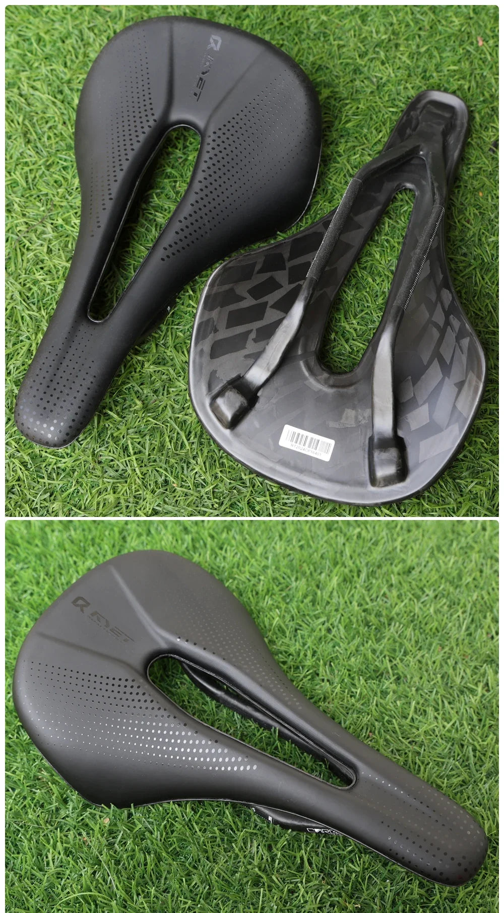 Selle vélo carbone 3D imprimée 140mm — rail rond, super légère, route, VTT, course