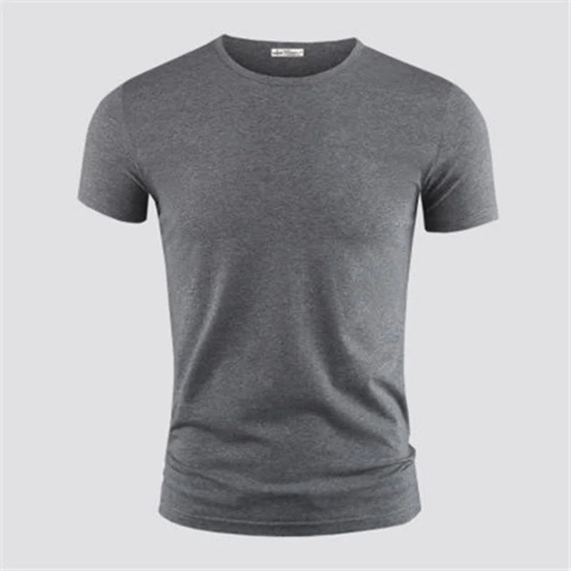 2026 hommes T-Shirt couleur Pure col en V à manches courtes hauts T-Shirts hommes T-Shirt collants noirs homme T-Shirts Fitness pour vêtements masculins