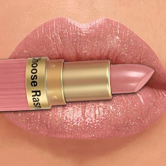 Rouge à lèvres velours rose nacré, métallique, imperméable, longue durée, mat, scintillant, diamant, maquillage cosmétique pour femmes