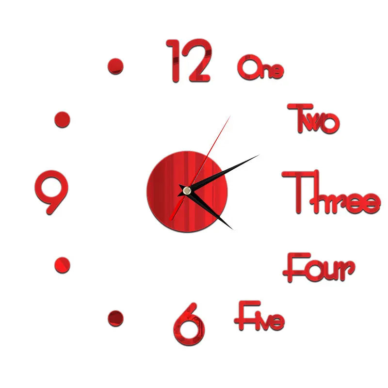 Creative Frameless Wall Clock, Silent Wall Sticker for Home, Acrylic Mirror Sticker, Wall Decor for Living Room and Office, DIY