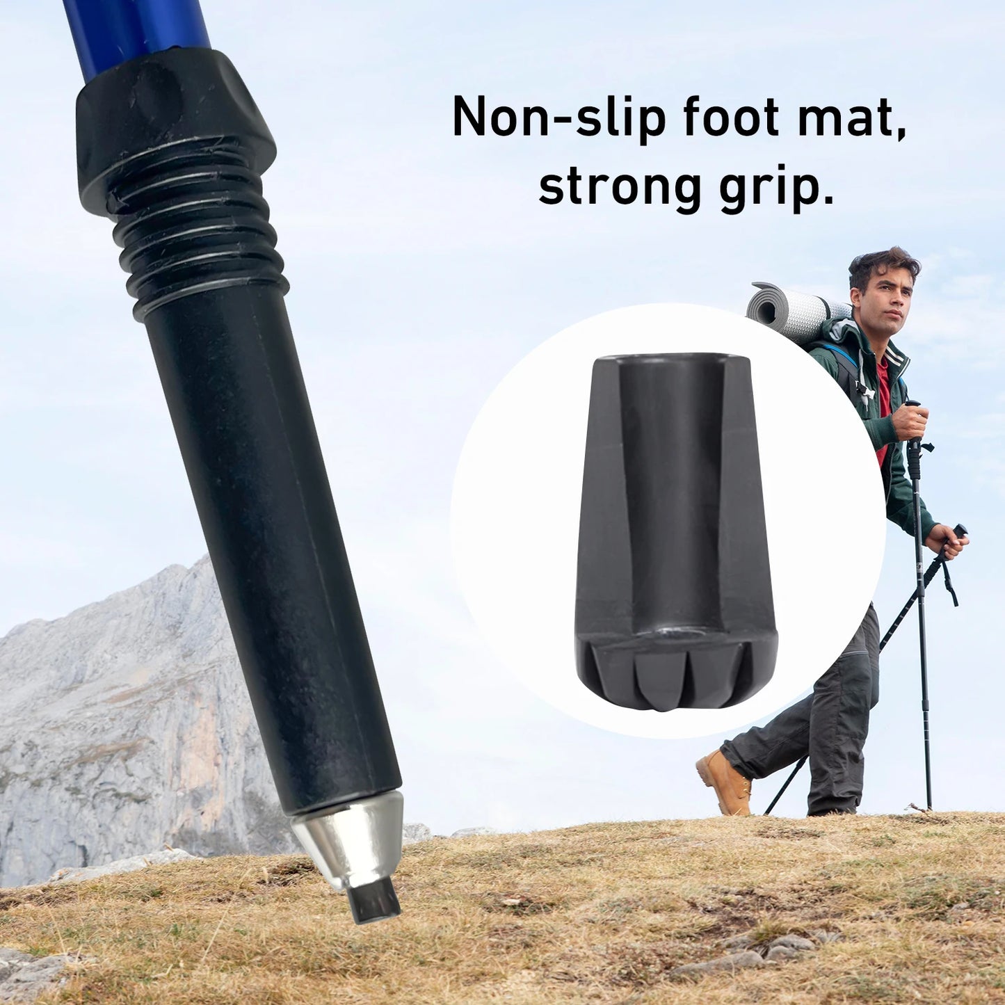 Bâton de Trekking pliable Portable en plein air, 5 sections, bâton de randonnée, Club télescopique pour personnes âgées nordiques, bâtons de marche de Camping
