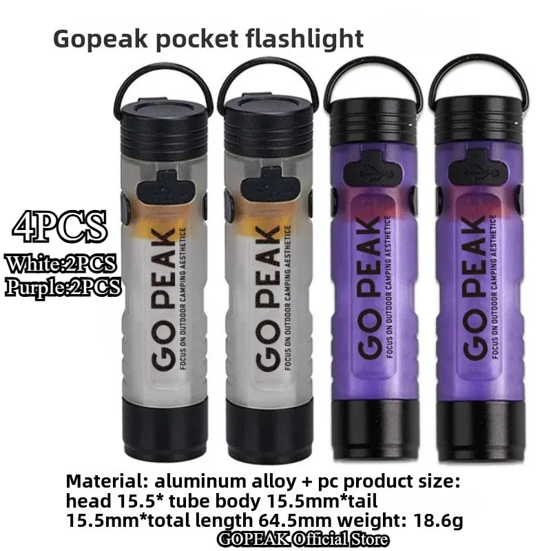 GOPEAK poche Mini lampe de poche extérieure clé pince capuchon ambiant Led longue Endurance secours en cas de catastrophe d'urgence 5050 petite lumière