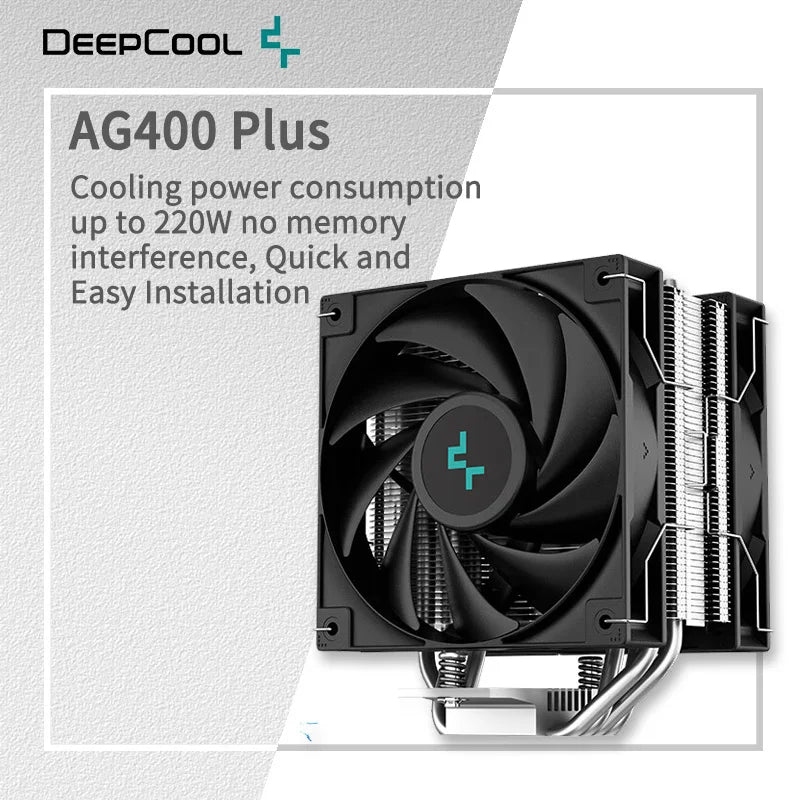 DEEPCOOL AG400 4 caloducs double ventilateur CPU radiateur de refroidissement par Air 2000 tr/min ventilateur de refroidissement de bureau pour Intel LGA1700 1200 115X AMD AM4