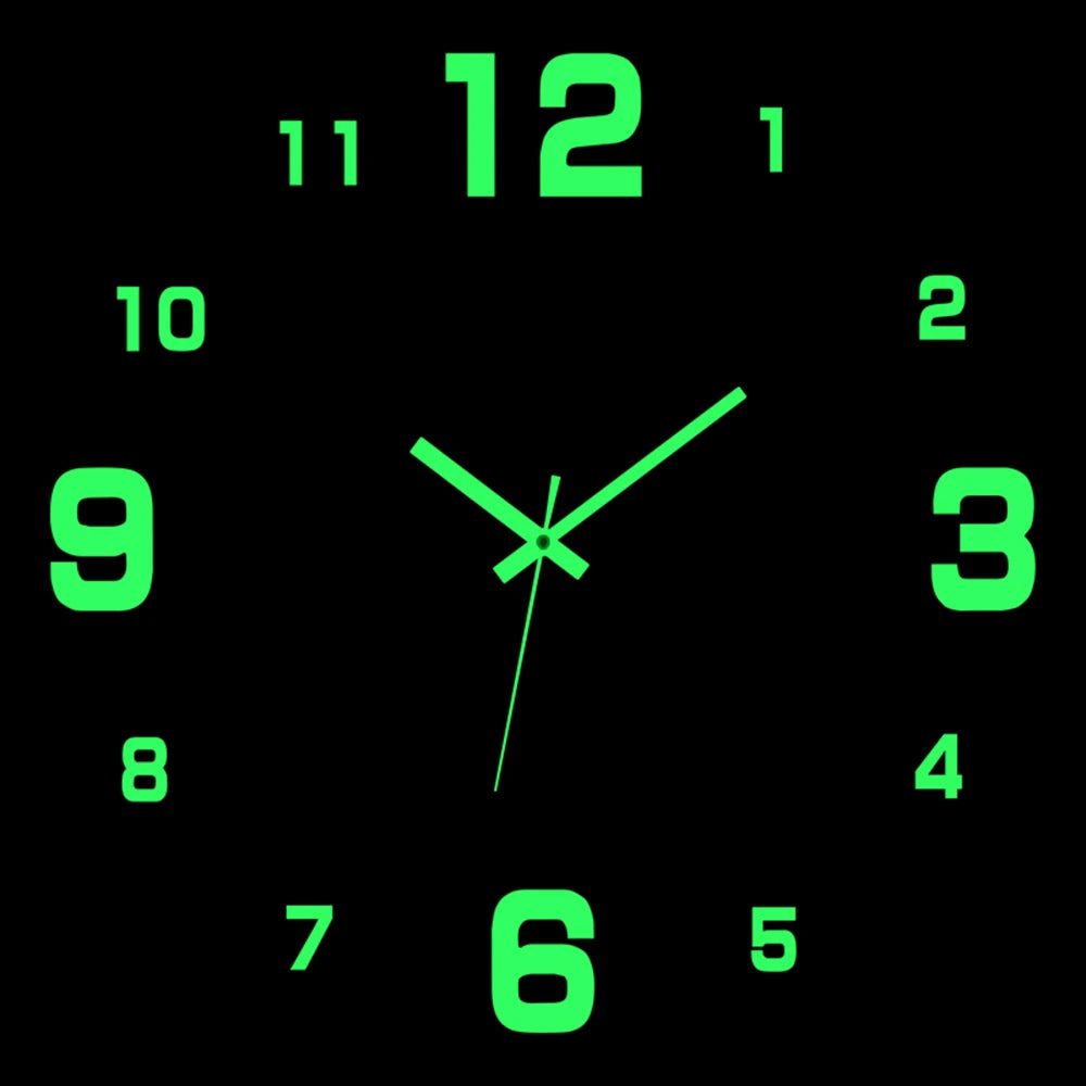 Reloj de pared, reloj de pared luminoso DIY, reloj de cuarzo, pegatinas de espejo acrílico, reloj de pared, decoración de pared, decoración cálida del hogar.
