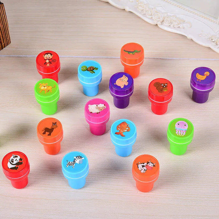 Assortiment de timbres auto-encreurs pour enfants, 10 pièces, tampons de jouets pour enfants, sceau de visage Smiley, Scrapbooking, peinture à la main, décor d'album Photo