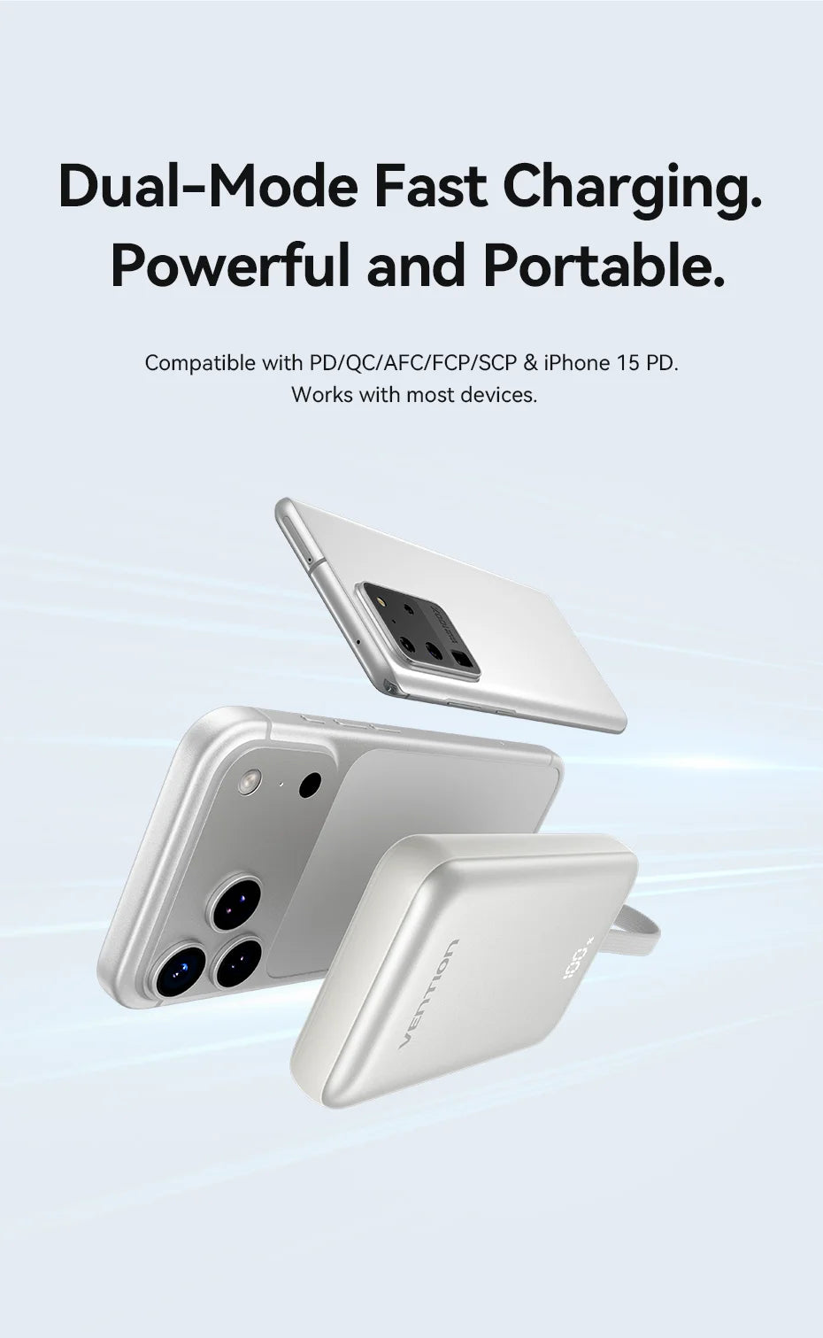 [Certification CCC] Batterie externe magnétique Vention 22,5W 10000mAh Portable 3C Powerbank Chargeur rapide sans fil 15W pour iPhone 17 16