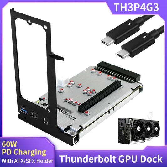 TH3P4G3 Thunderbolt Compatible GPU S6 PCI-E X16 Ordinateur Portable à Carte Graphique Externe pour Ordinateur Portable, Thunderbolt Compatible 3 4