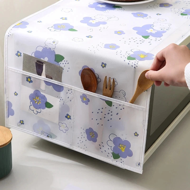 Dustproof Waterproof Microwave Oven Cover, Side Storage, Home Printing Surface, Oil-resistant Appliances, High Quality Environmental Protection