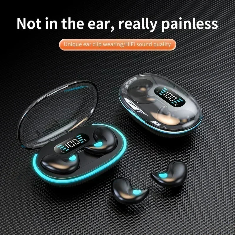 X55 Wireless Sleep Earbuds Mini Headphones for Work TWS Bluetooth Stereo Earphone Hidden Headsets with HD Call Waterproof Mic