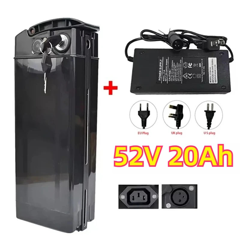 Batterie Vélo Électrique 48V/52V 17Ah/20Ah/30Ah — Cellules 18650 500-2000W