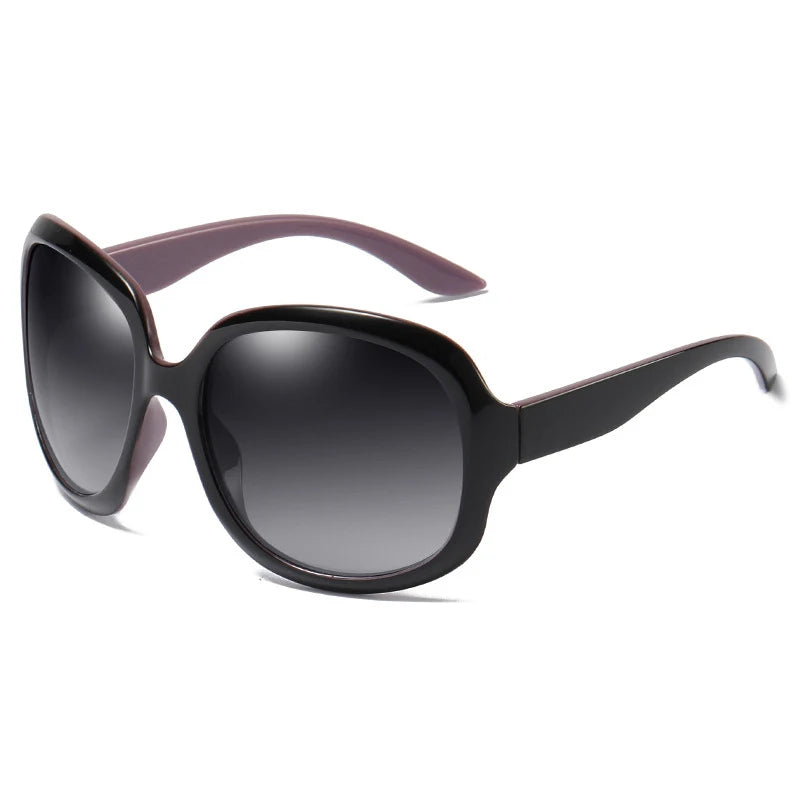 FUQIAN Brand Stylish Polarized Oversized Round Sunglasses for Women Simple Fashion Large Plastic Ladies Sunglasses UV400
