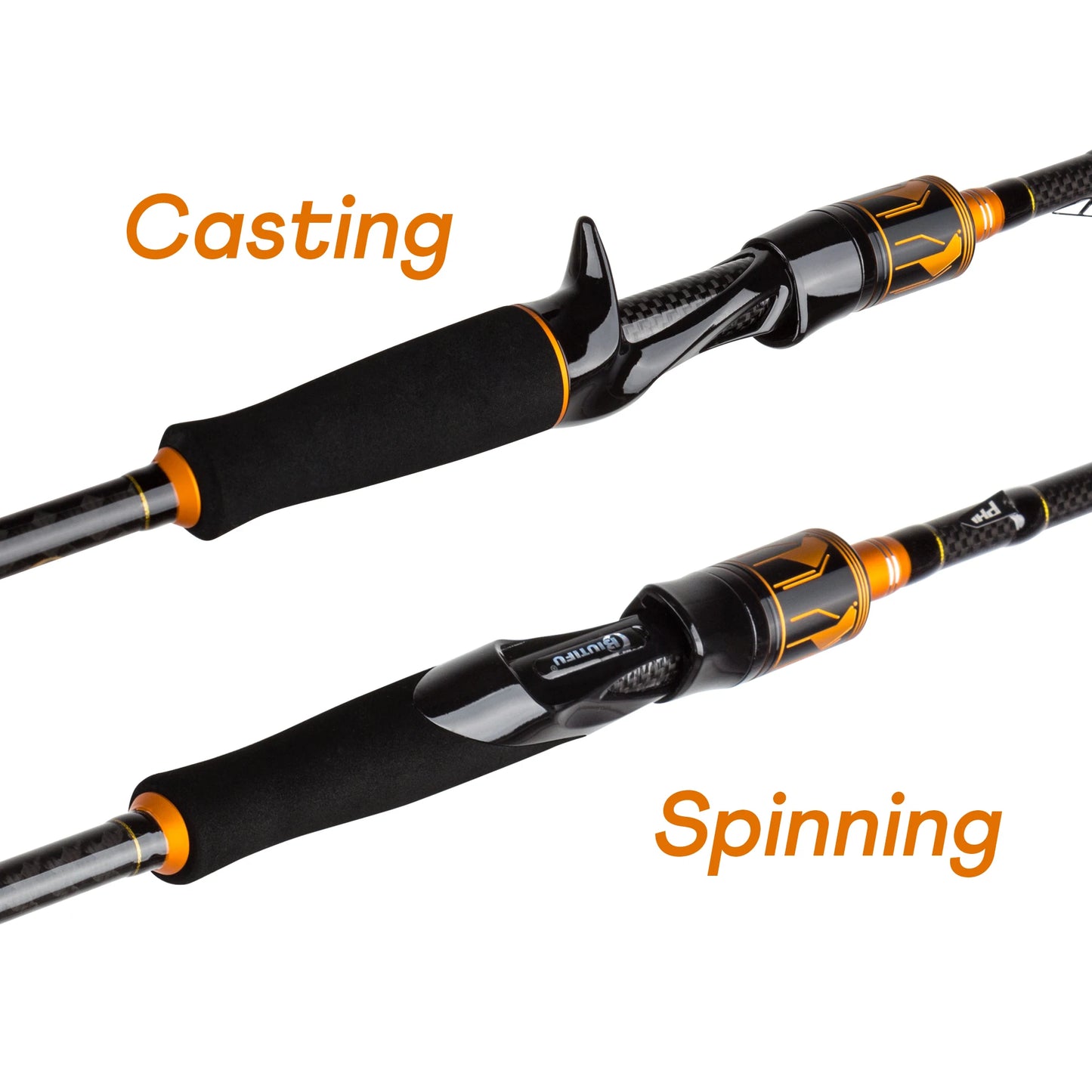 BIUTIFU 2 pointes Fuji Guide filature coulée canne à pêche 1.8-2.7m 2 Sections T1000 carbone Baitcasting pôle pour bar brochet 7-80g leurre