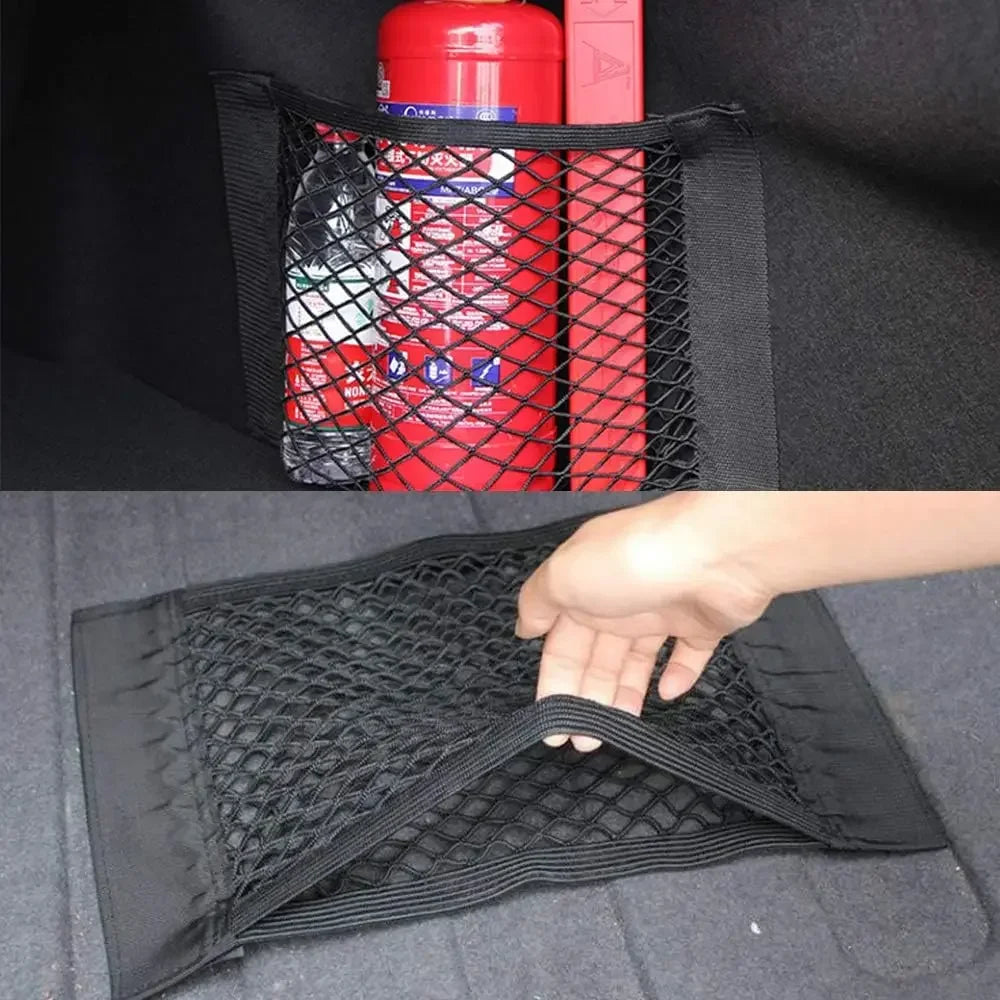 Car Trunk Storage Net, Magic Artificial Elastic Sticker, Universal, Rear Seat Bag