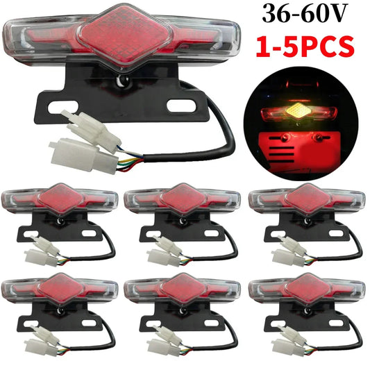 Luz LED impermeable para bicicleta eléctrica, intermitentes, luces traseras, 36V, 48V, 60V