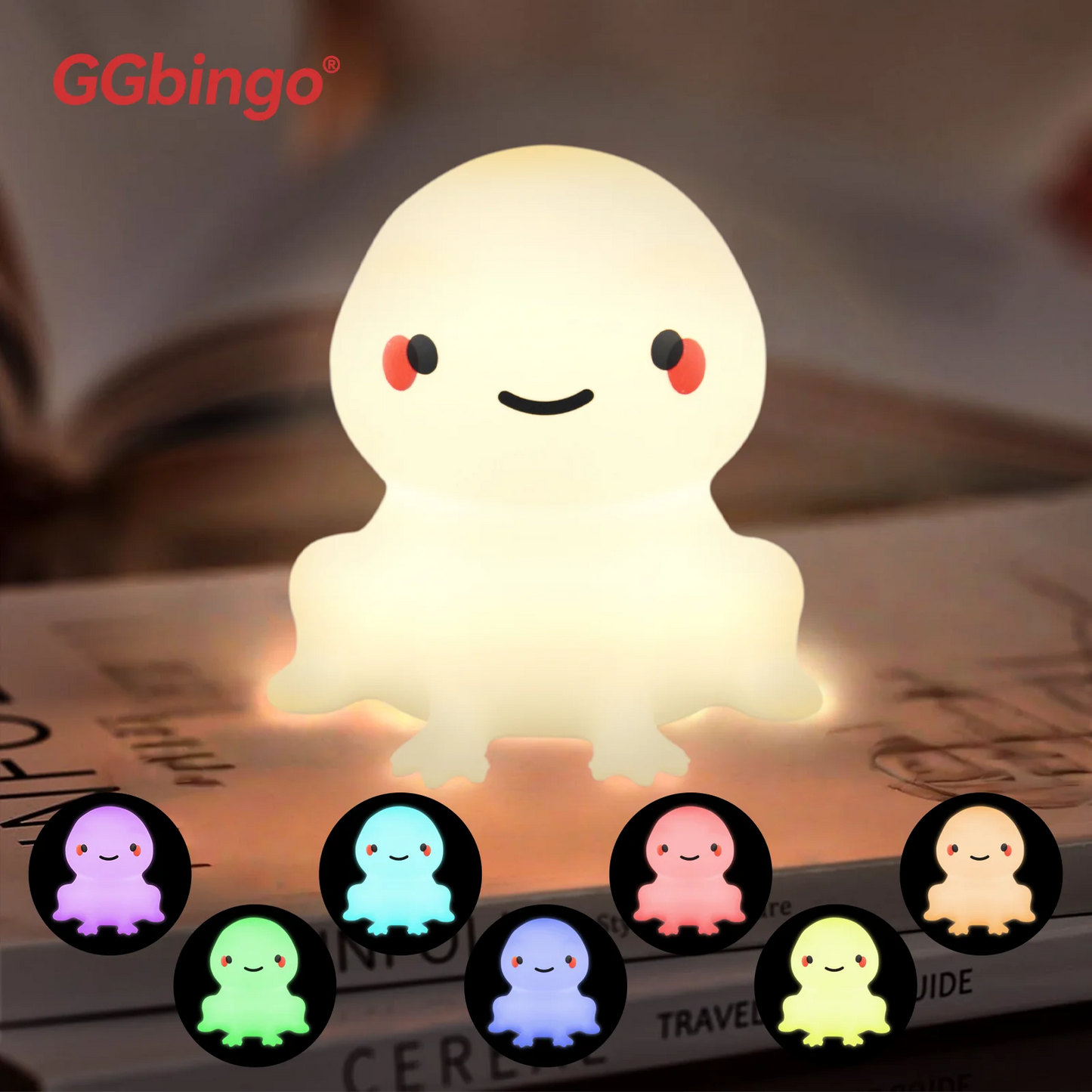 Veilleuse Capybara rechargeable — lampe de nuit pour enfants, décoration chambre, cadeau
