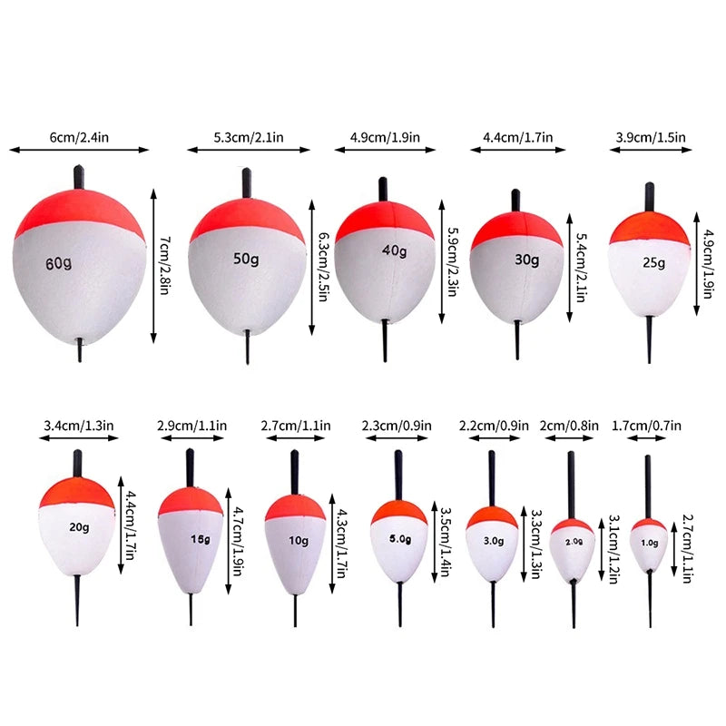 5 piezas flotadores de pesca de espuma EVA flotadores de pescado cebo boyas de pesca 2g/3g/5g/10g/15g/20g/35g/40g/60g boya Flotador accesorios de pesca