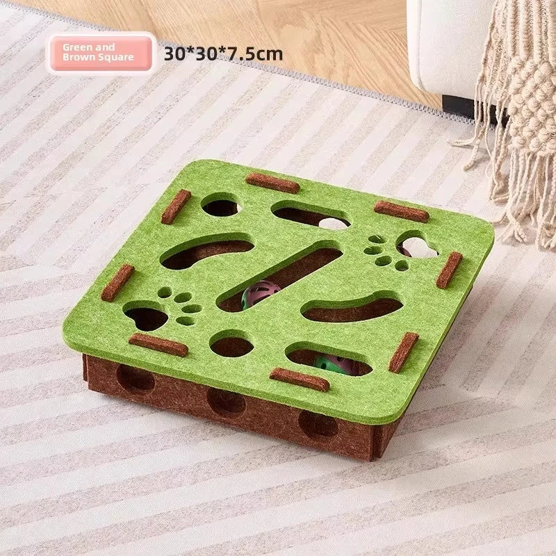 Jouet de Puzzle en feutre pour chat, boîte de Puzzle, jouet d'exercice avec balle, sport d'intérieur, divertissement, chasse, jouets pour chats d'intérieur